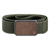 Groove Life Groove Belt OG Walnut/Base Camp Green - Men's Stretchable Nylon Belt with Magnetic Buckle - Adjustable and Comfortable for Fitness, Outdoor, and Everyday Wear - Size X-Large (41-50")