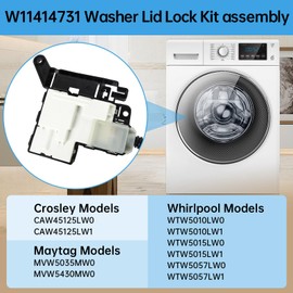 Upgrade W11414731 Washer lid Lock Assembly, Washer Lid Latch Compatible with Whirlpool Crosley Washing Machine washer lid switch Replace W11513248 AP7002928 washer parts MVW5430MW0 WTW5010LW0