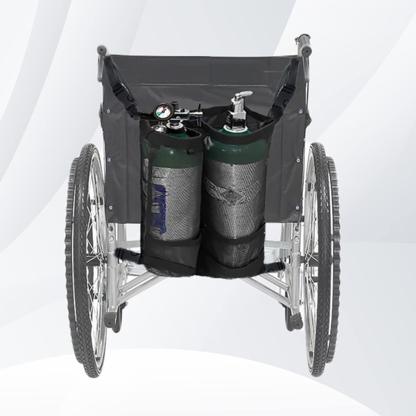 Wheelchair Oxygen Cylinder Bag - O2 Tank Carrier Backpack Holder for"D" and"E" Cylinders Bottle, Dual and Portable