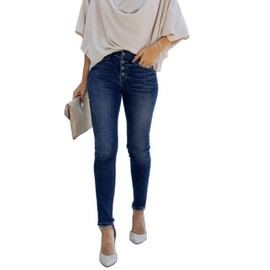 DGRPI Women's Ripped High Rise Skinny Jeans Cute Plus Size Stretch Boyfriend Denim Pants