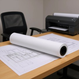 Wide Format Plotter Paper Roll 24 In X 150 Ft 8 Pack 20 Lb Bond For CAD Engineering GIS MapsRoll Length: 150 ft, Number of Paper Rolls: 8 Rolls