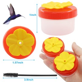 Jiozermi 8 Pcs Hand Hummingbird Feeder, Hand Held Hummingbird Feeder Mini Hummingbirds Feeders with 4 Pcs Brushes for Hummingbirds Feeding Outdoor Supplies(Stereoscopic Flower)