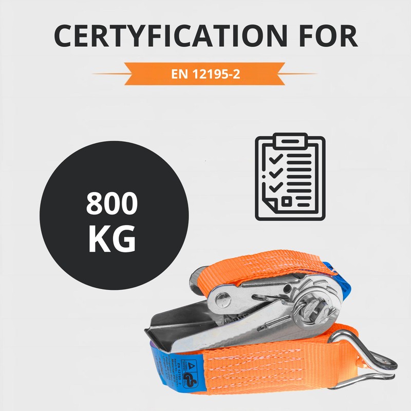INTAKO Tie Down Straps with Ratchet 4 m 800 kg