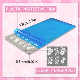 PH PandaHall 3 Stück Blume Zweige Muster Nagel Stempel Platte Rose Muster Nägel Schablonen Nagelbildplatte aus Edelstahl Blumen Print Art Vorlage für Frauen DIY Druck 12x6 cm