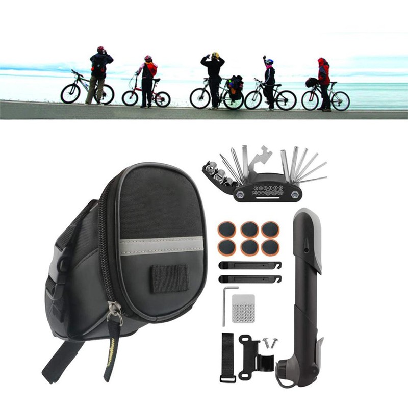 Bike Saddle Bag Repair Tools Kits Cycling Rear Seat Bag