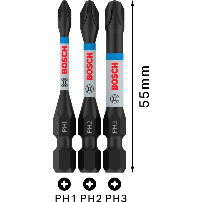 Bosch Professional 3 pcs. Impact Control Screwdriver Bits PH Set