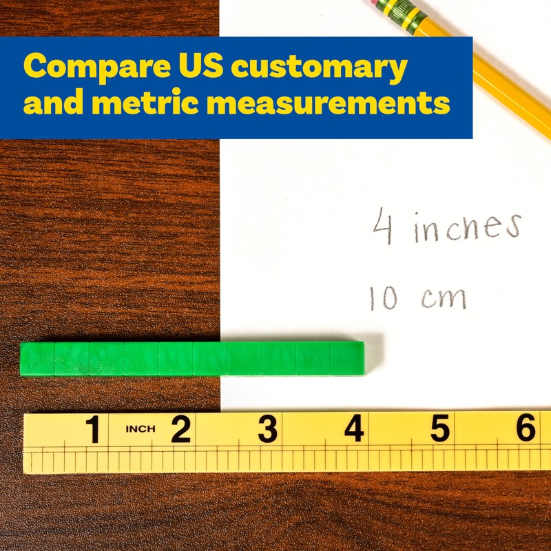 Learning Advantage Folding Meter Stick | Measure in Inches, Centimeters,
