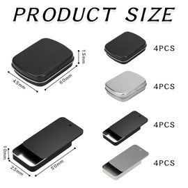 CWPFVQA 8-Piece Candy Box, 8-Piece Push-Pull Box, Metal Tin with Lid, Small Metal Box, Metal Storage Box, Mini Metal Storage Box, Small Items Storage Box