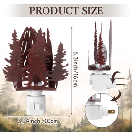 Tuanse Bigfoot Plug in Night Light Wilderness Farmhouse Sasquatch Metal LED Night Light Decorative Vintage Novelty Bigfoot Lamp Decor for Holiday Bedroom Living Room Bathroom Christmas Gift