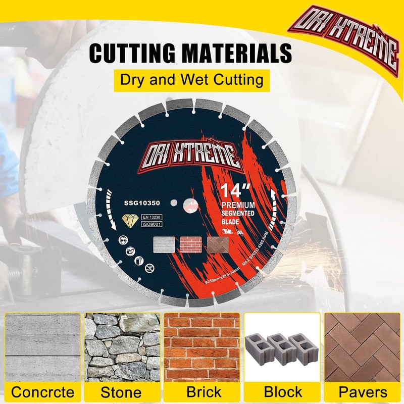 ORIXTREME 14 Inch Diamond Concrete Saw Blade 2Pcs, Segmented General