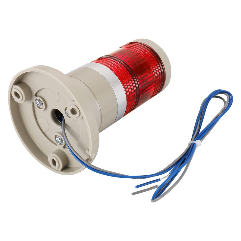 BAOMIAN 220V AC Industrial Signal Tower Light, Red LED Continuous