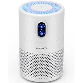 MOOKA Air Purifiers for Home Large Room up to 1076 ft², H13 True HEPA Air Filter Cleaner, Odor Eliminator, Remove Smoke Dust Pollen Pet Dander, Night Light(Available for California)
