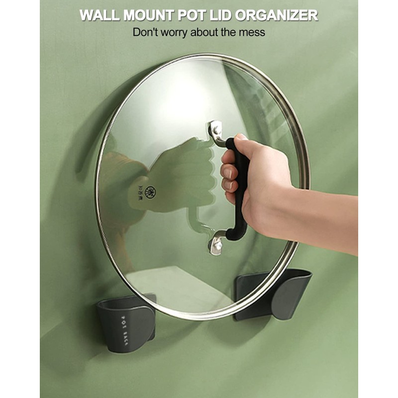 Tendiren Pot Lid Organizer, 6 Pairs of Adjustable Wall Mount