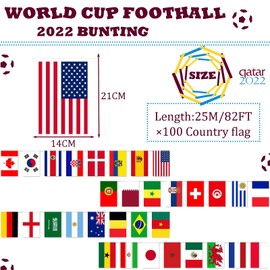 International Flags of the World String Flags Bunting Banner 25M with 100 Country Flags,Commonwealth Games Flags,World Cup Olympics Flags,International World Flag Party Decorations for Garden,Bar