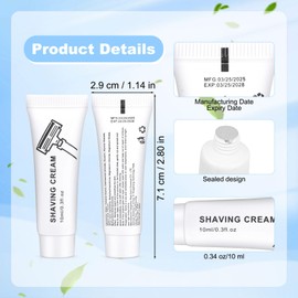 Shaving Cream Bulk, 10ml/0.35fl Oz Travel Shaving Cream, Individually Packaged, Suitable For Travel, Hotel, Home, Camping, Charity, Homelessness (100-PACK)