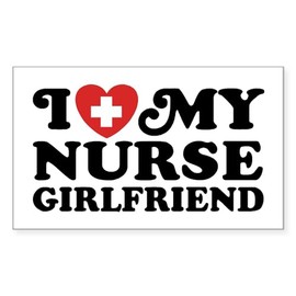 CafePress I Love My Nurse Girlfriend Rectangle Bumper Sticker Car Decal