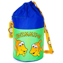 Kaboodle Childrens Waterproof Swim and Sports Bag - Royal Blue and Lime Fish