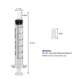 Pack of 20 Plastic Syringes, 3 ml, Disposable Syringe & Feed Syringe Dosing Syringe in Individual Packaging. Ideal for Fine Dosages, Hobby, Crafts and Pets (20, 3 ml)