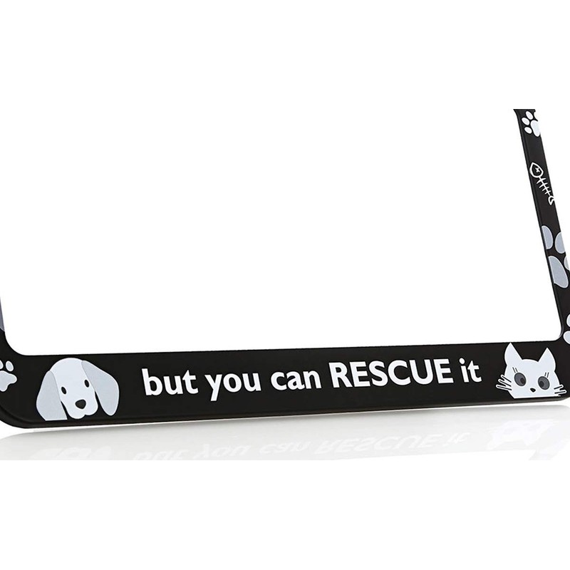 Pet Rescue License Plate Frame - UV Printed Plastic