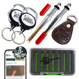 KNOT KNEEDLE Catch Lunker Bundle 2 Epic, Fishing Accessories of 2 Zingers, Fly Straightener, Fly Fishing Box, Fishing Knot Tying Tool Tie 25+ Basic and Advanced Knots - 5-Piece Bundle