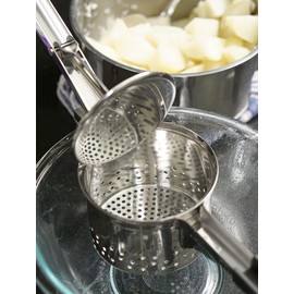 RSVP International Endurance® Jumbo Potato Ricer | Mash Potatoes, Fruits, Vegetables & More | Extra Large Ricing Basket | Pot Resting Extension | Dishwasher Safe
