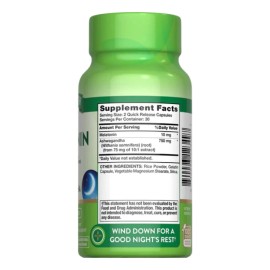 Nature's Truth Melatonina 10 Mg Con Ashwagandha, 60 Cápsulas