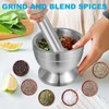 Pwkauka 18/8 (304) Stainless Steel Mortar and Pestle Set,Mortar and
