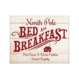 Christmas Wall Art Canvas Print- 20" x 16" Christmas Wall Art for Living Room, Wall Decor for Bedroom, Custom Canvas for Christmas, Digital Art Prints Paintings for Wall (North Pole Bed & Breakfast)