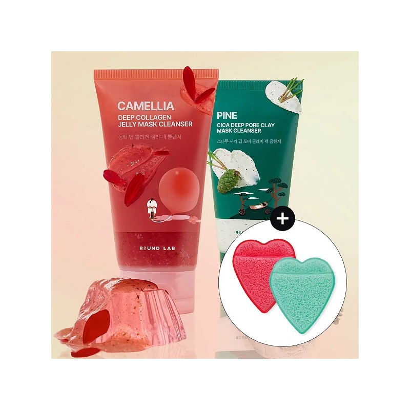 Round Lab Camellia Pack Cleanser 150ml Special (+Cleansing Sponge Puff)