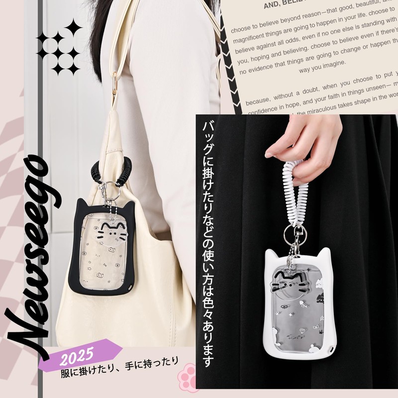 Newseego Pass Case, Commuter Holder, Cute, Women's, IC Card Case,