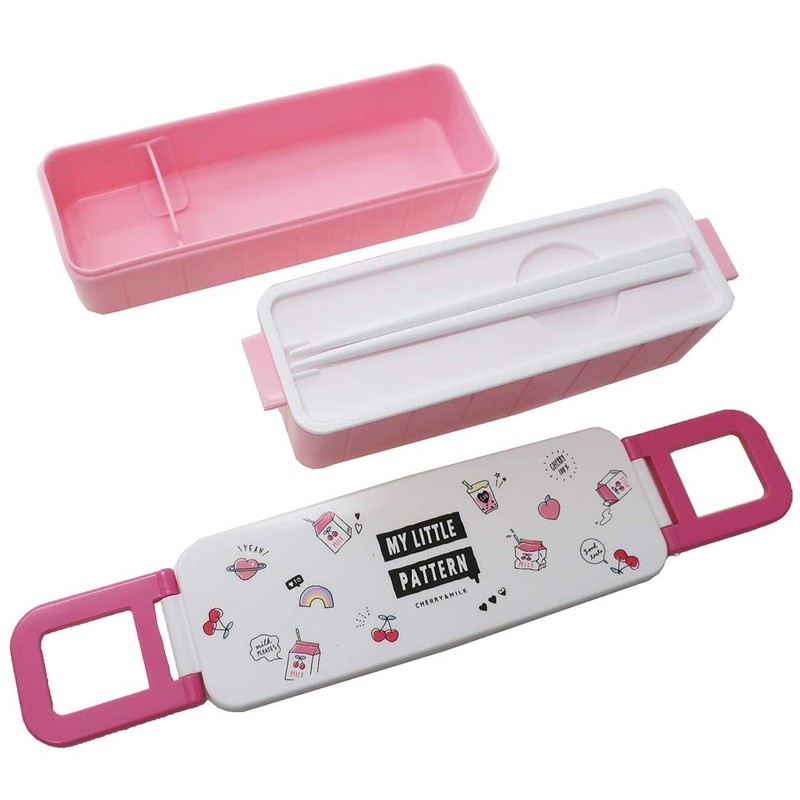 My Little Patern Lunch Box with Chopsticks, 2-tier Lunch Box,