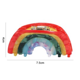 Coloured Hair Claw, Vintage Cute Acetate Shark Clip Korean Hairgrips Ponytail Holder Party Headwear Gifts For Girls Geometrric Semi-circle Clips and Barrettes Hair Accessories