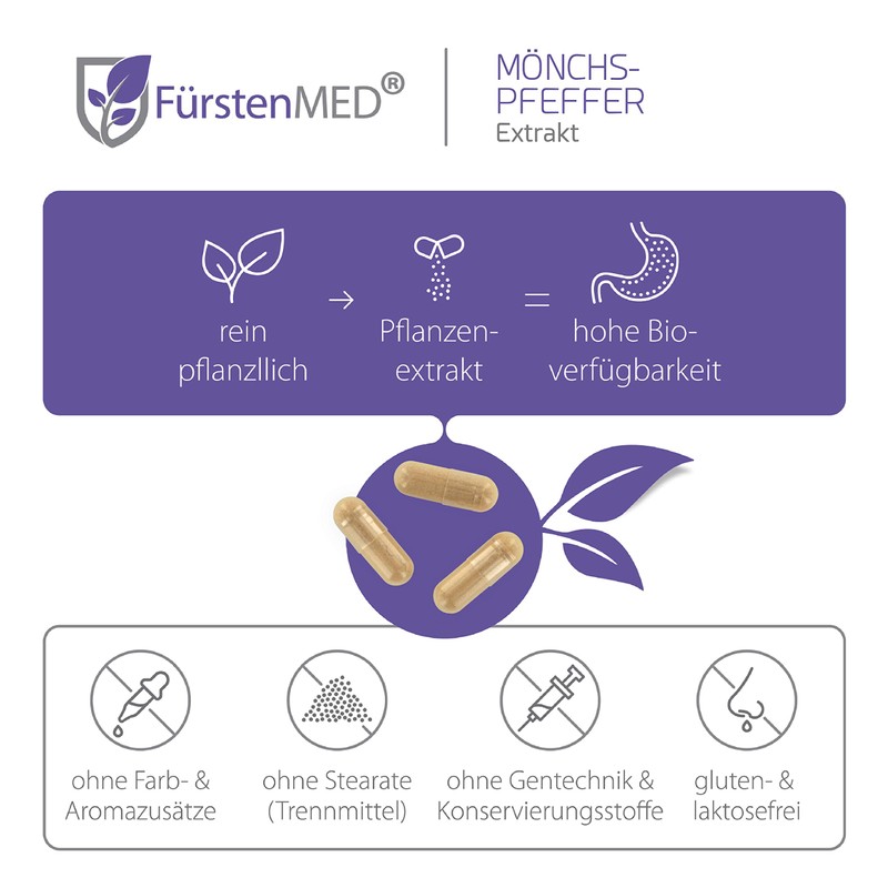 FürstenMED® Monk Pepper Capsules with Extract 5:1 - Genuine Vitex