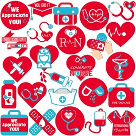 Fabbay 25 Pcs Nurse Refrigerator Magnets Nurse Week Gift Nursing Magnetic Stickers Funny Nursing School Essentials Medical Nursing Stickers Magnetic Nurse Decal for Refrigerator Locker