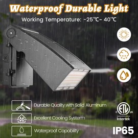 Garrini Dusk to Dawn LED Wall Pack Light, Photocell Sensor for Outdoor Lights, 3 Wattage Options(45W/60W/75W), 3 CCT Options, Wall Light Security Fixture for Backyard, Garage, Warehouse 120-247V, ETL