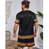 ZSJR Mens Black Track Suits Hawaiian Shirt 2 Piece Set