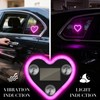 2Pcs Car LED Ambient Light, Solar Powered Heart Shape Lights,
