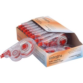 Integra Correction Tape, Resist Tear, 1/5 x 394 Inches, 10 per Pack, Smoke Dispenser (ITA60233)