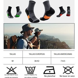 Calcetines para Hombre, Calcetas Deportivas para Basquetbol, Calcetín de Running Largos Distancias,Transpirables y Duradero de Algodón Mid Crew Calcetine para Futbol,Correr,Gym,Paquete de 6 Pares-Gris