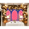 TYOOFD Indian Blue Lotus Cow Pooja Pichwai Backdrop for Traditional