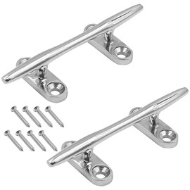 ZONADAH 2 Pieces Stainless Steel Deck Clamps 5 Inch Bright Stainless Steel 316 Stainless Steel Open Base Clamps for Boat Yacht Marine Horn Rope Bolt with Screw 125mm