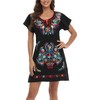 YZXDORWJ Women Mexican Embroidered Dress Short Sleeve (XXXL, 27BKR)