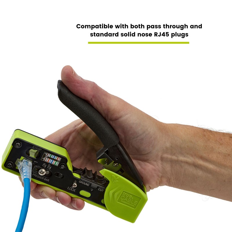 trueCABLE Crimp Tool for Pass Through RJ45 - All-in-One Ethernet