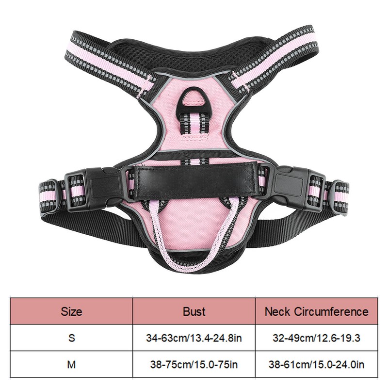Dog Harness Double Layers Adjsutable Breathable Mesh Reflective Escape Proof
