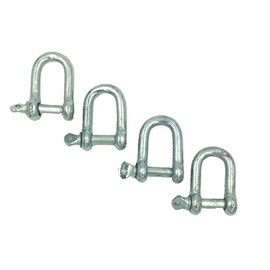 BRUFER GR-04 Galvanized Screw Pin Chain Anchor "D" Shackle (5/16" (8MM) - 4 Pack)