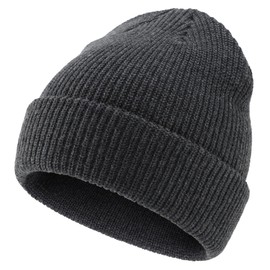 Connectyle Classic Men's Warm Winter Hats Acrylic Knit Cuff Beanie Cap Daily Beanie Hat (Charcoal) ,Medium