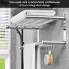 CAXIMSY Adjustable Towel Bar for Bathroom Wall Mount17-30.7inch Adhesive Shower