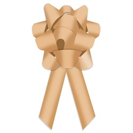 Large 3D Universal Celebration Bow - 18" x 34", Waterproof Vinyl, Suction Cup & Door Hook for Cars, Doors, and Events (Gold)