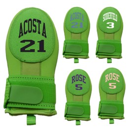 Green Sliding Mitt with Custom Name & Number Baseball Softball. Baserunner Protection Glove, 17 Font Color Choices and 2 Sizes