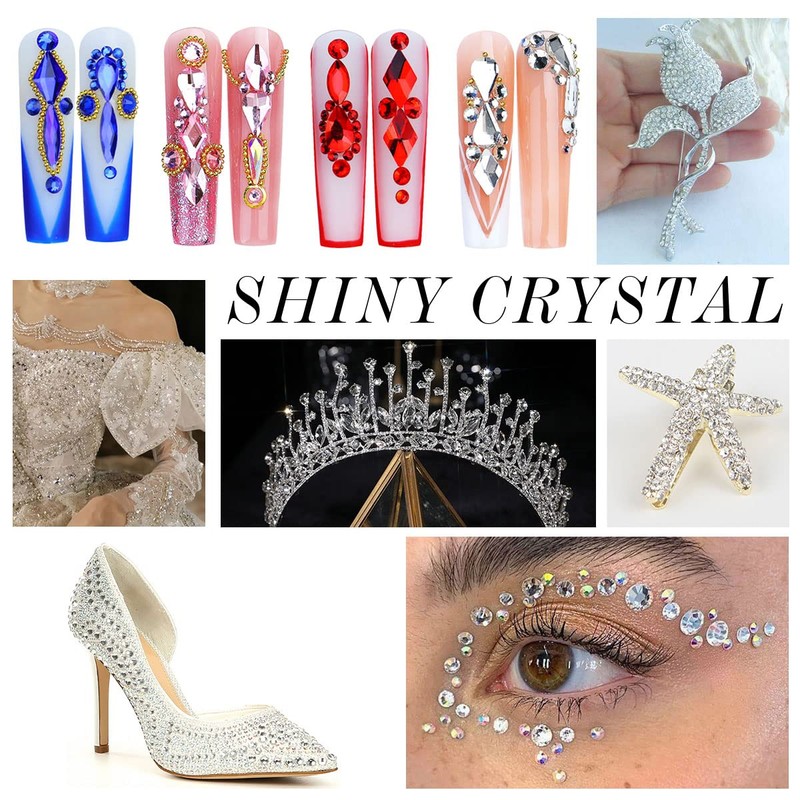 1440Pcs White Crystal Rhinestones,Glass Flatback Gems Small for Nail Face